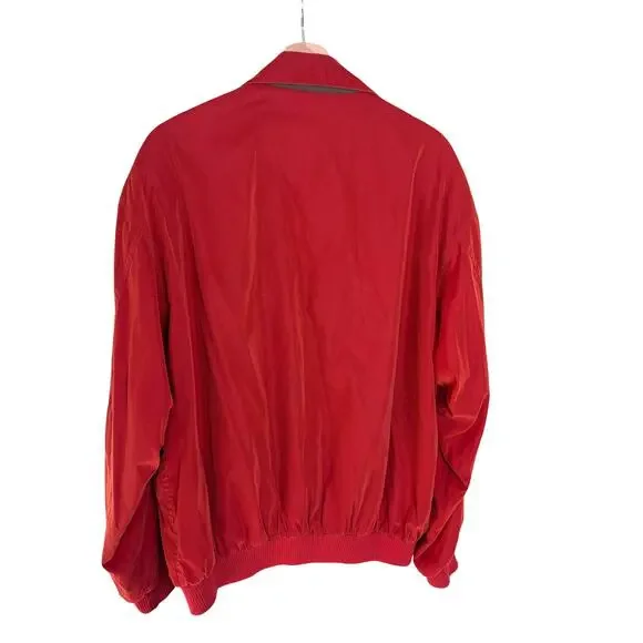 Faconnable Orange Nylon Bomber Jacket Wind Resistant Men’s L